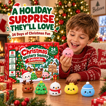 🎄 24-Day Christmas Mystery Squishy Advent Calendar – 24 Cute Surprises, Endless Holiday Fun! 🎁