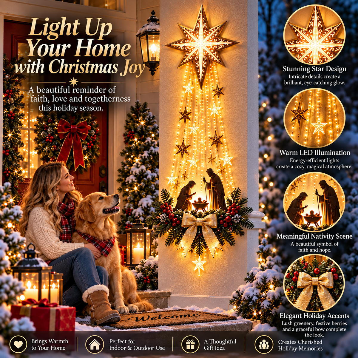 ⭐Bethlehem Star Christmas Nativity Light Decor